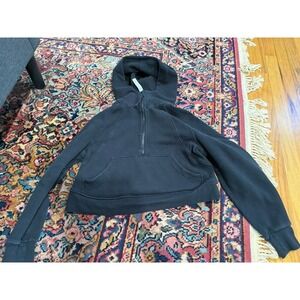 black cropped scuba hoodie